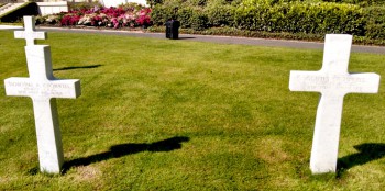 Dorothea's grave (at left) and Gladys Cromwell's grave (at right) at Surennes American Cemetery in France.