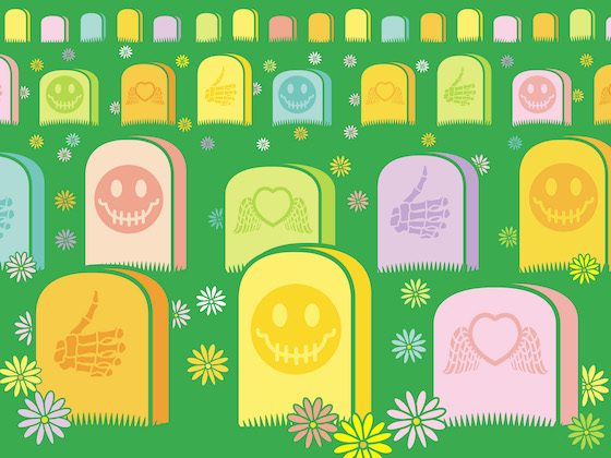 cartoon graves with icons