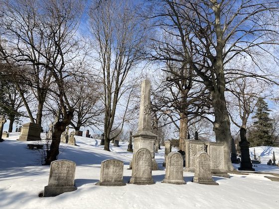 graves in snow