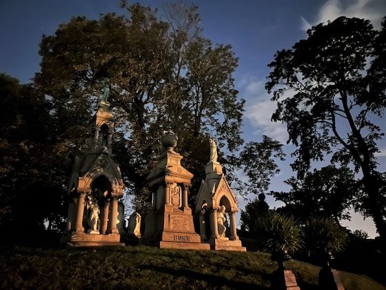 dusk light on monuments