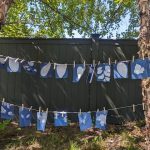 hanging cyanotype prints